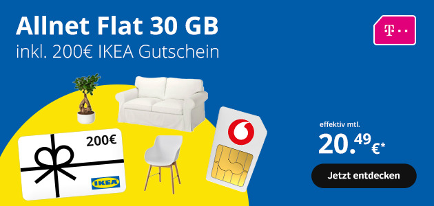 Allnet Flat 30 GB inkl. 200€ IKEA Gutschein