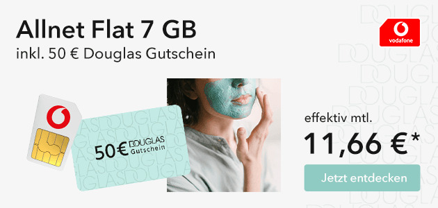 Allnet Flat 7 GB inkl. 50€ Douglas Gutschein