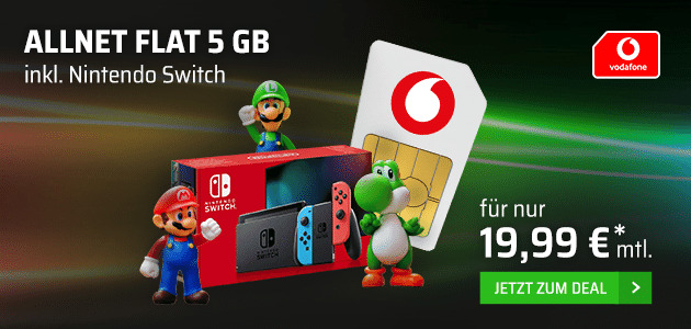 Gaming Spaß - Nintendo Switch inkl. 5 GB Allnet Flat