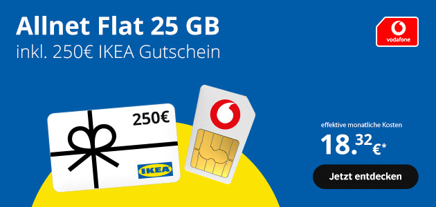 Allnet Flat 25 GB inkl. 250€ IKEA Gutschein