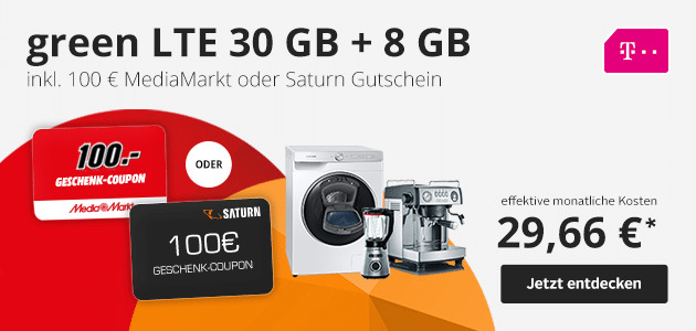 Allnet Flat 30 GB + 8 GB inkl. 100€ Media Markt oder Saturn Gutschein