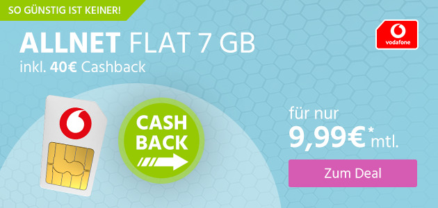 Allnet Flat 7GB inkl. 40€ Cashback