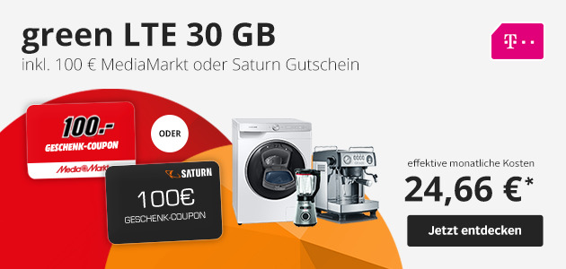 green LTE 30 GB inkl. 100€ Media Markt oder Saturn Gutschein