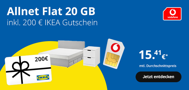 Allnet Flat 20 GB inkl. 200€ IKEA Gutschein