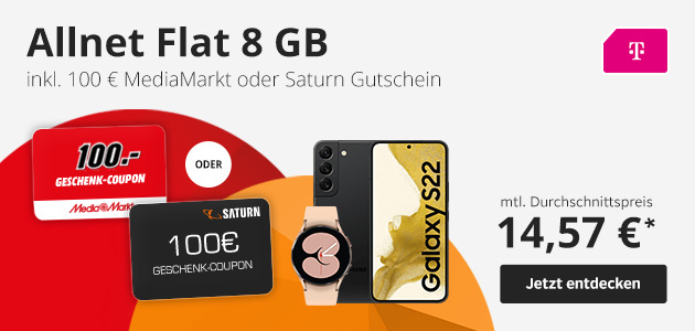 Allnet Flat 8 GB inkl. 100€ Media Markt oder Saturn Gutschein