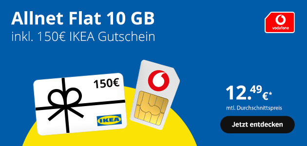 Allnet Flat 10 GB inkl. 150€ IKEA Gutschein