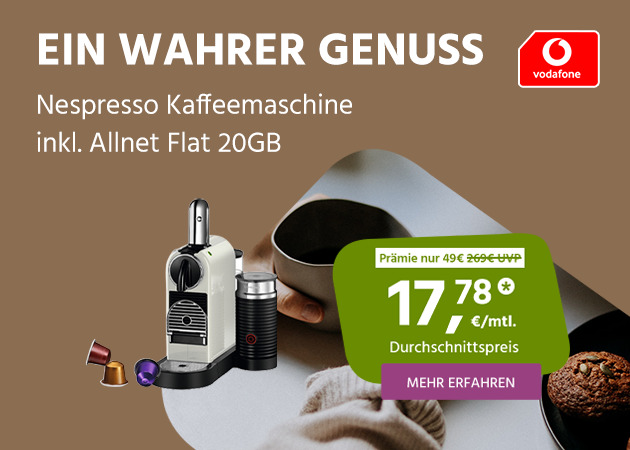 Allnet Flat 20 GB inklusive Nespresso Kaffeemaschine