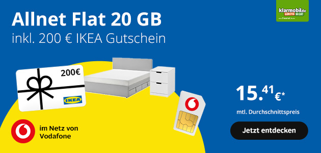 Allnet Flat 20 GB inkl. 200€ IKEA Gutschein