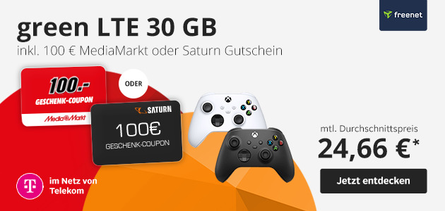 green LTE 30 GB inkl. 100€ Media Markt oder Saturn Gutschein