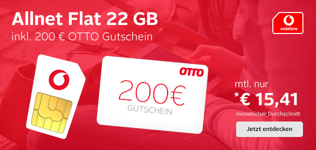 200€ OTTO-Gutschein inkl. Allnet Flat 22 GB
