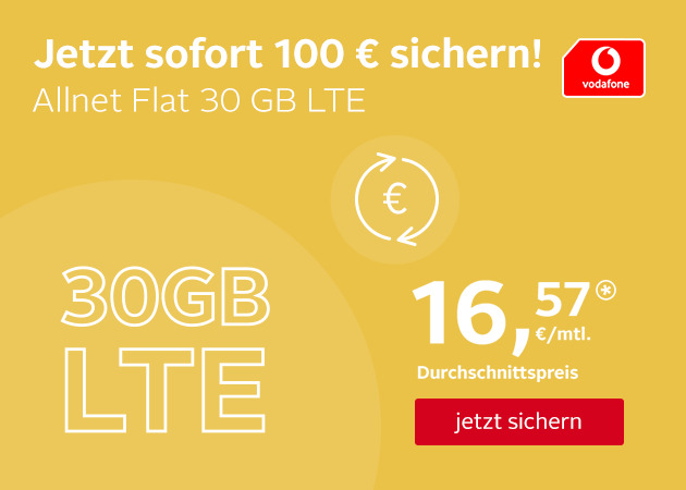 Allnet Flat 30 GB inkl. 100 Euro Cashback