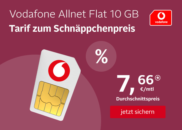 Allnet Flat 10GB mit 9 Euro Rabatt